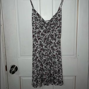 Floral knot front skater dress